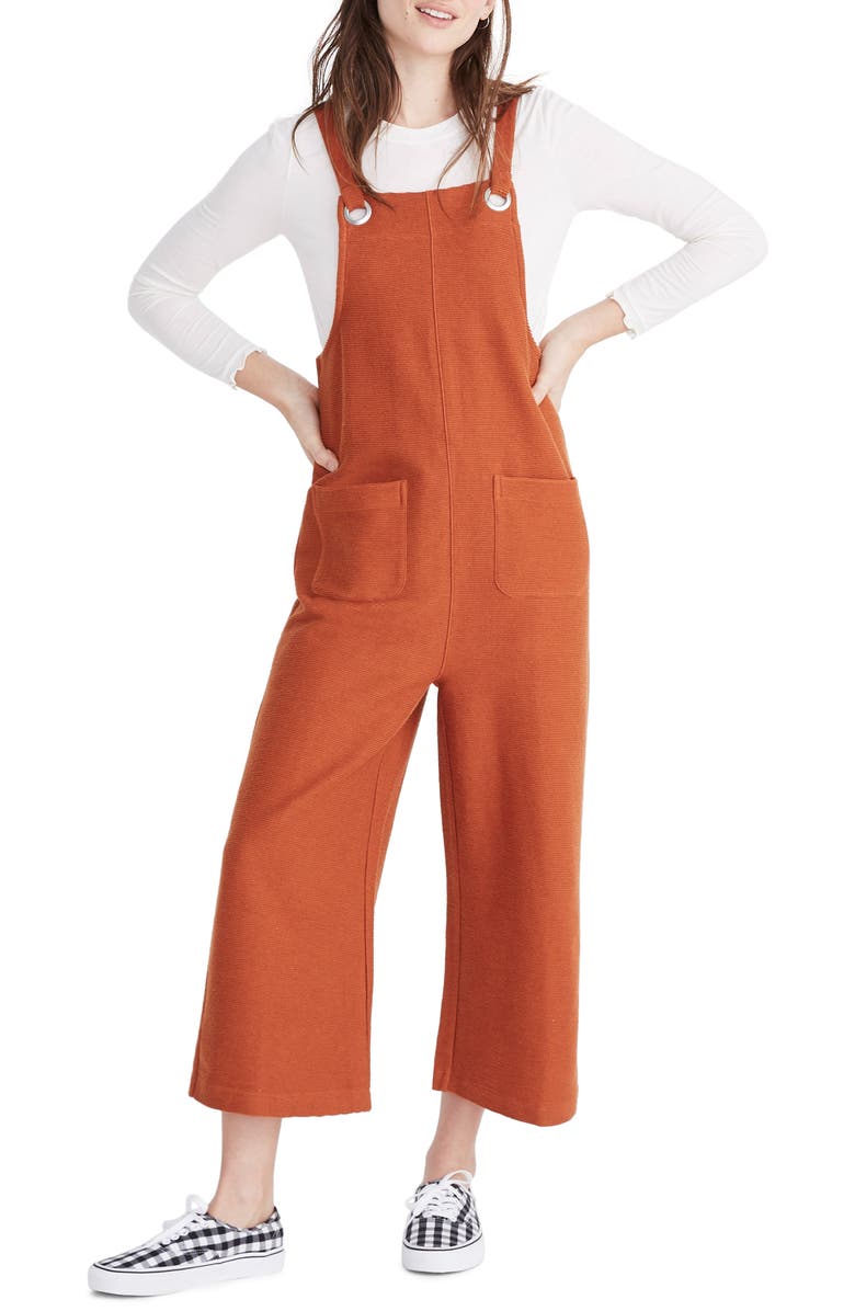 Madewell Texture & Thread Patch Pocket Overalls, Main, color, 