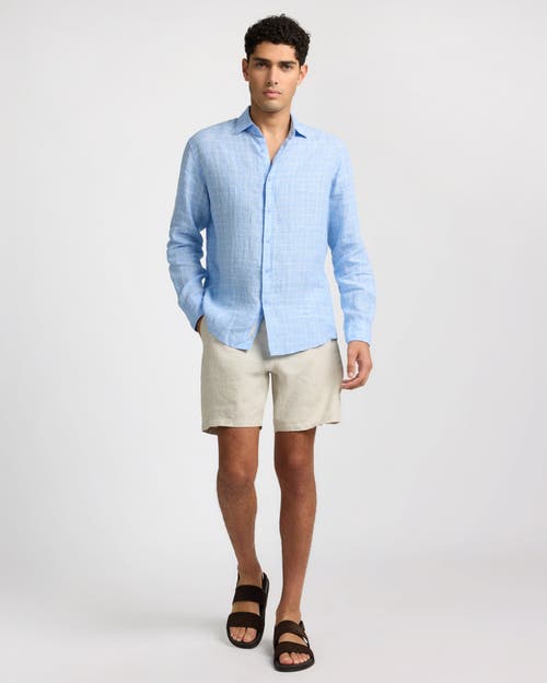 Onia Linen Long Sleeve Shirt In Blue