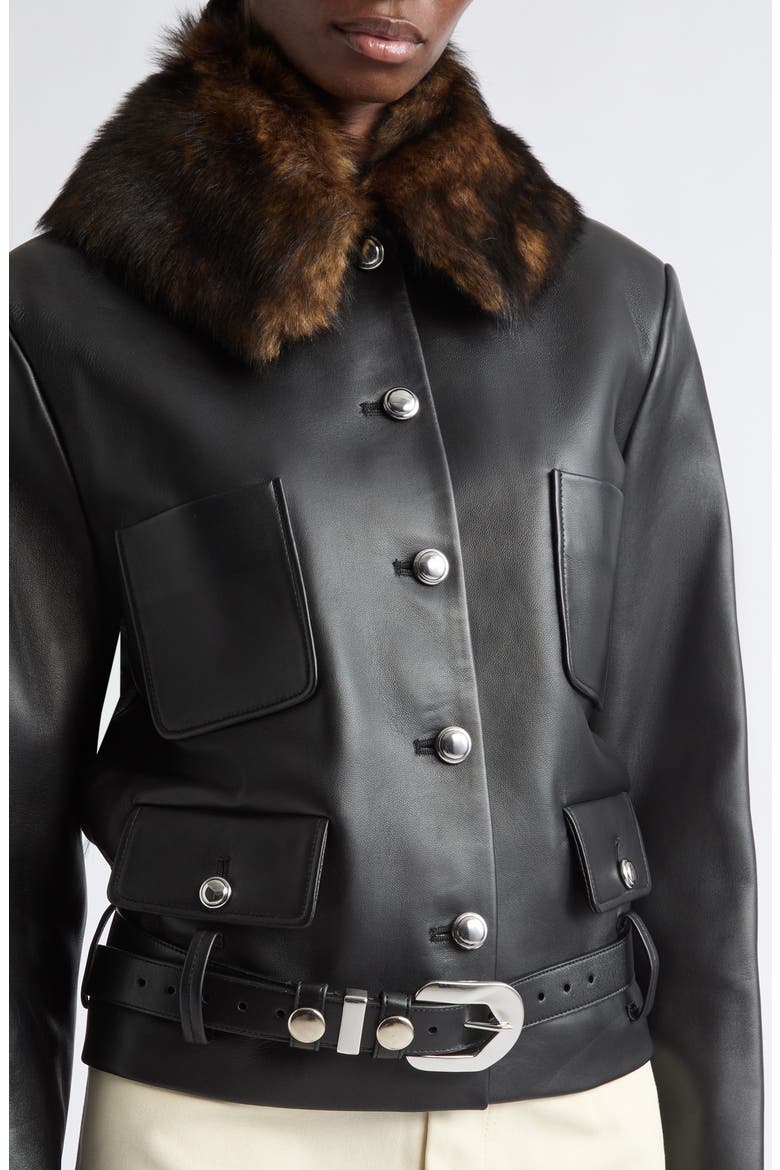 Simons Leather Jacket, Alternate, color, BLACK