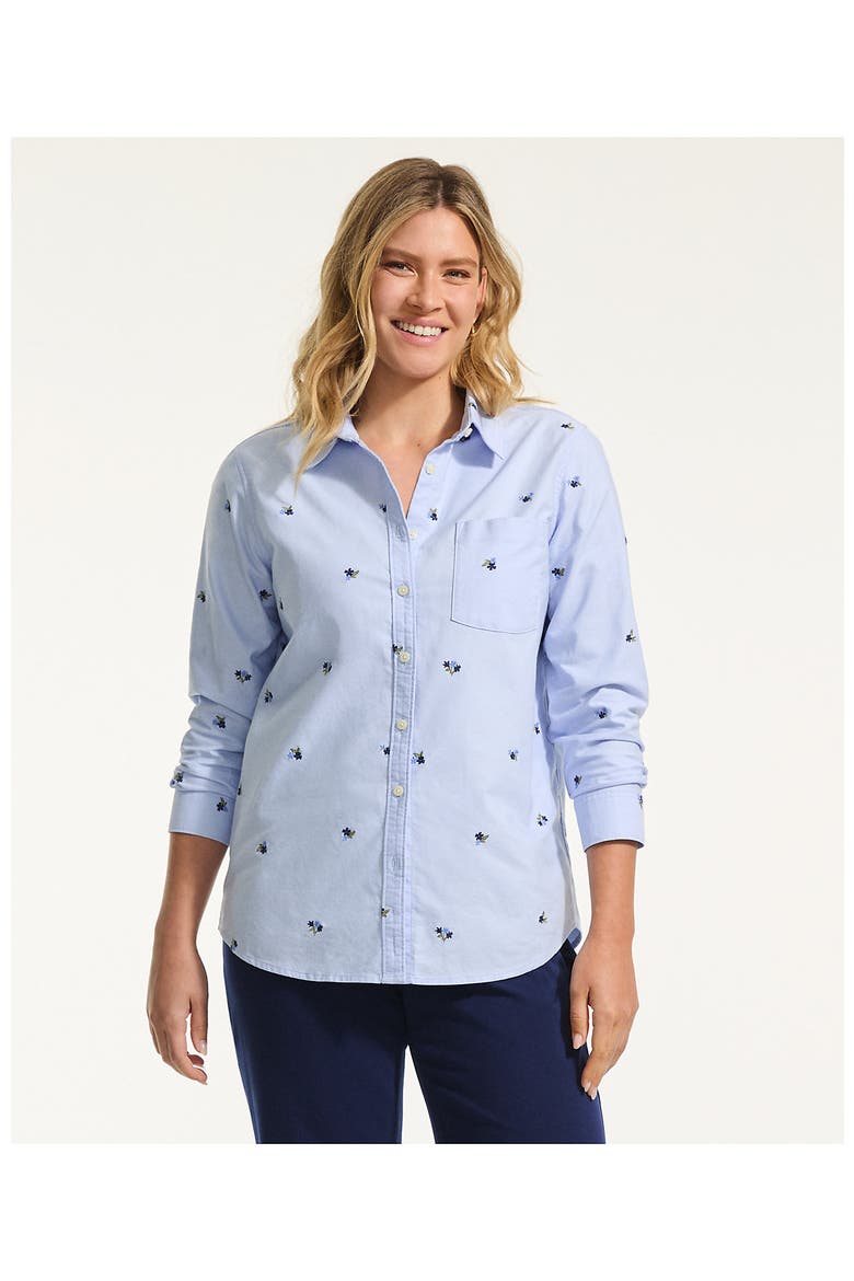 Oxford Shirt, Alternate, color, Soft Sky/Deep Sea Floral