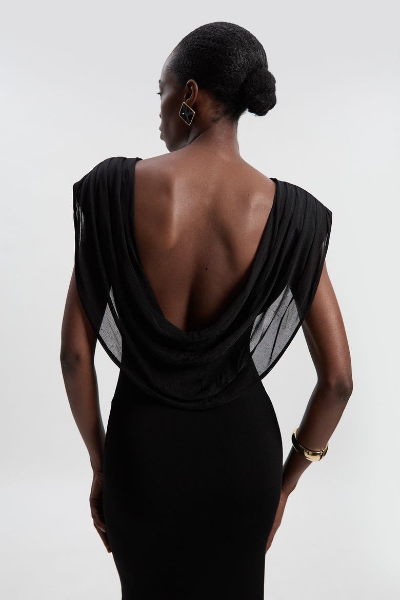 Plunge Back Sleeveless Maxi Dress, Alternate, color, Black