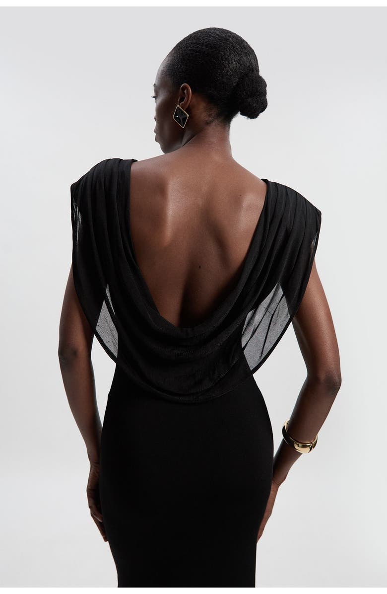 Karen Millen Slinky Plunge Back Maxi Dress, Alternate, color, Black