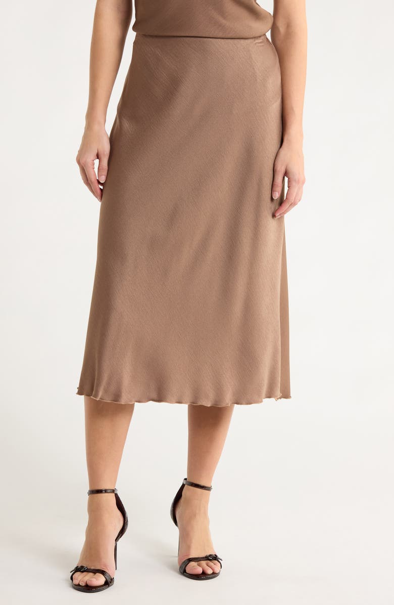 TASH AND SOPHIE Satin Midi Skirt, Main, color, 