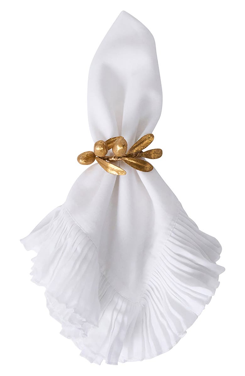 Juliska Forest Walk Leaf Set of 4 Napkin Rings, Alternate, color, Gold