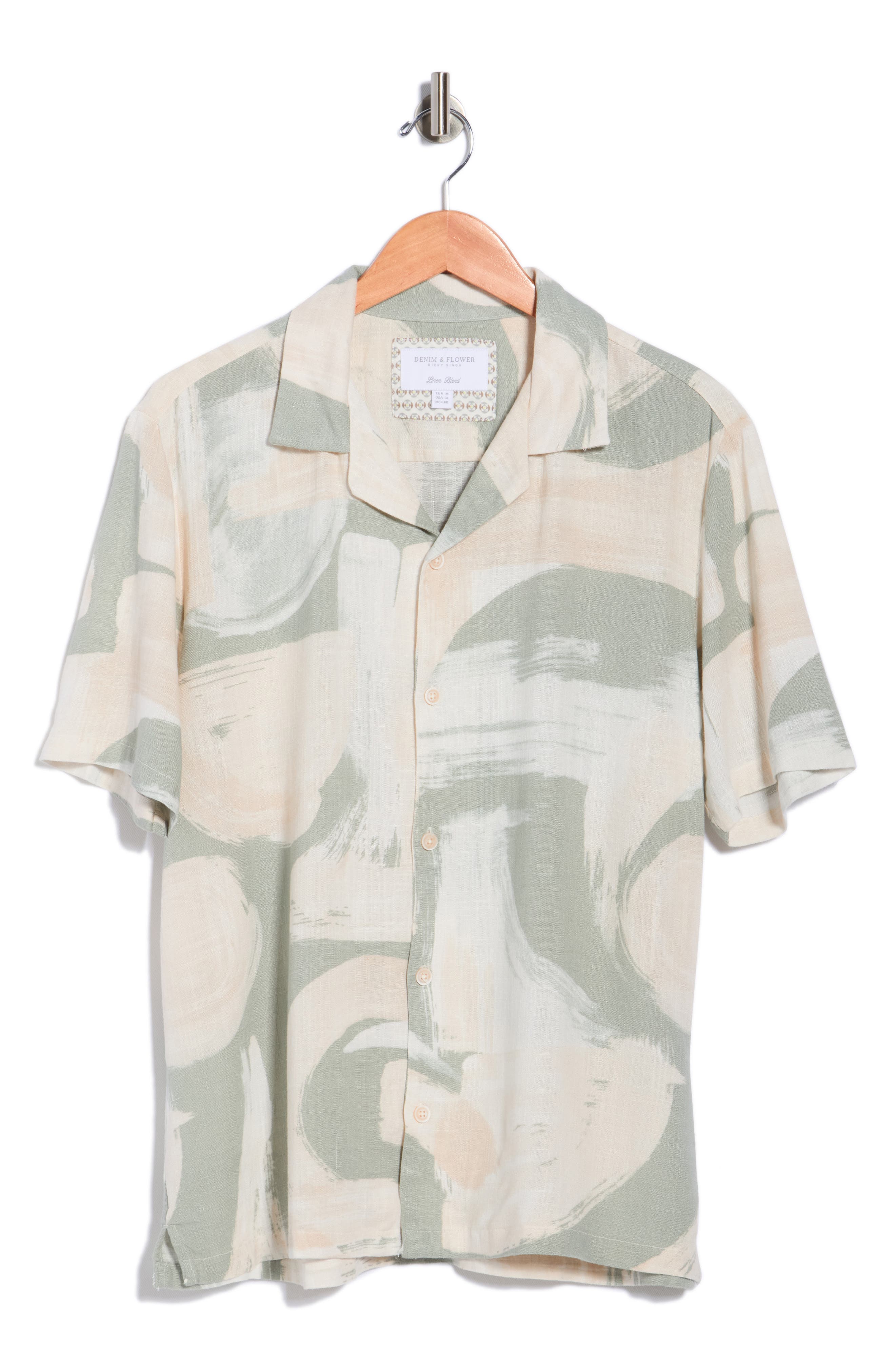 DENIM AND FLOWER Short Sleeve Button-Up Shirt