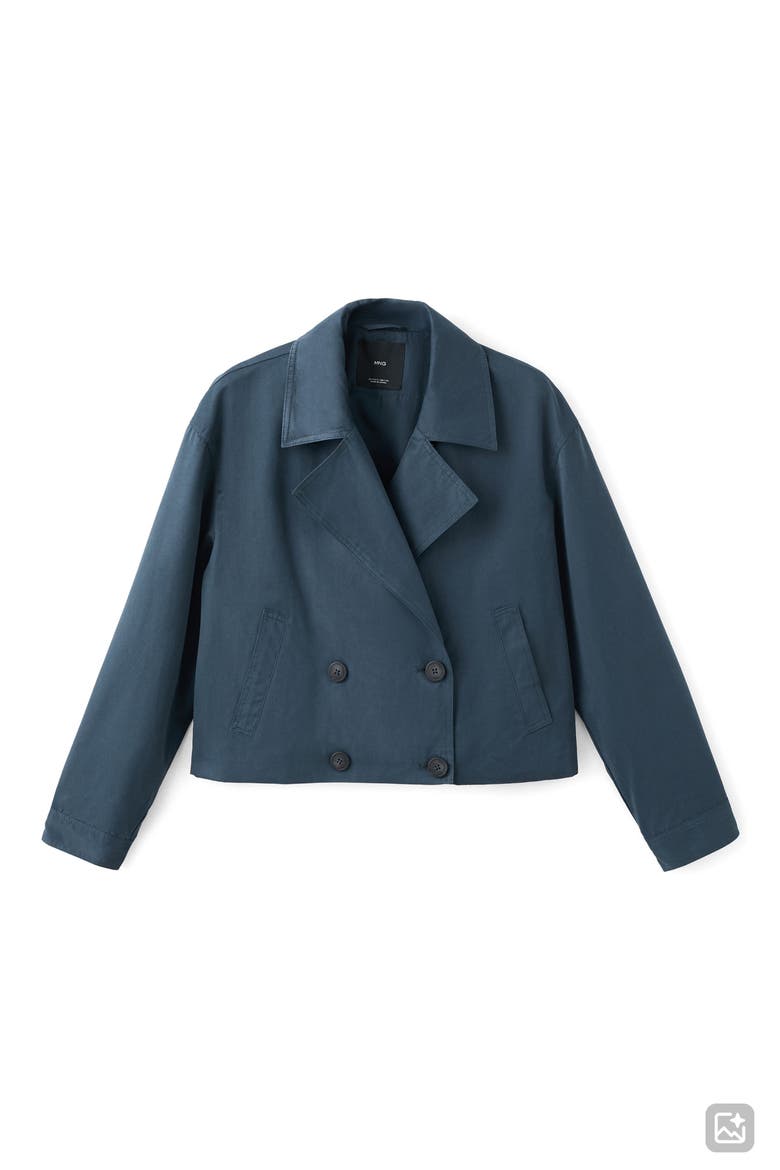 Double Breasted Crop Jacket, Alternate, color, NAVY