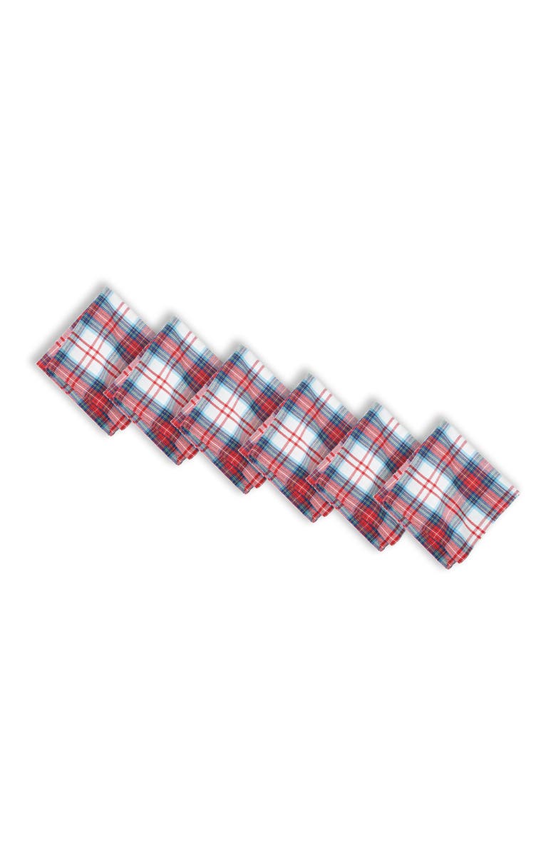 C&F Home Morris Plaid Red and Green Woven Napkin Set of 6, Alternate, color, Green