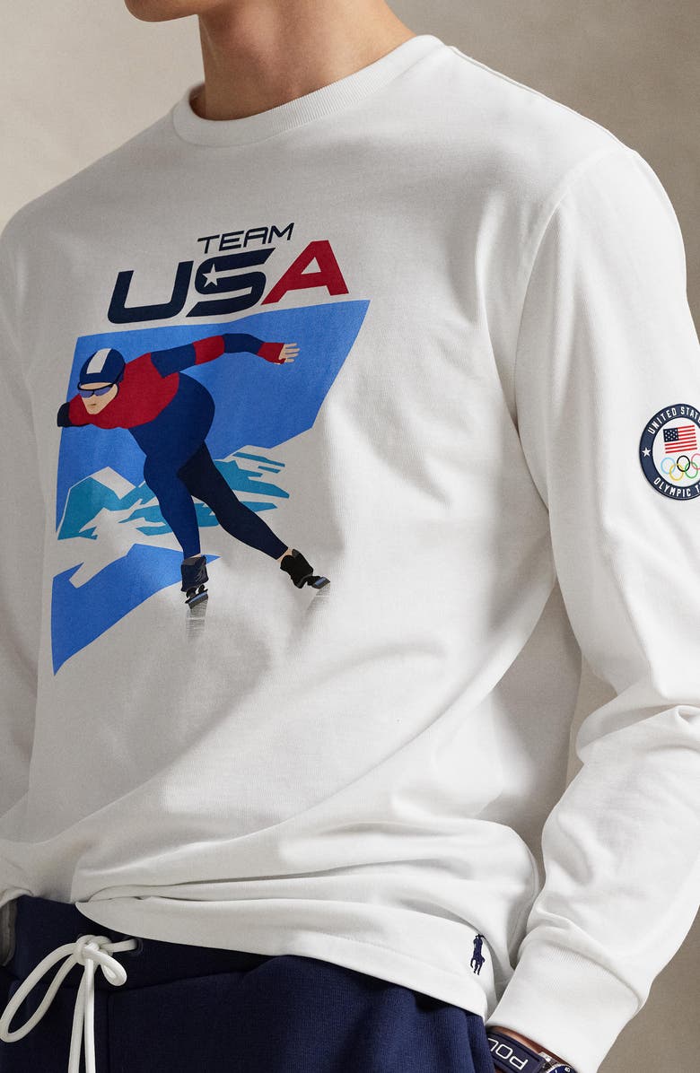 Polo Ralph Lauren Team USA Jersey Graphic T-Shirt, Alternate, color, White
