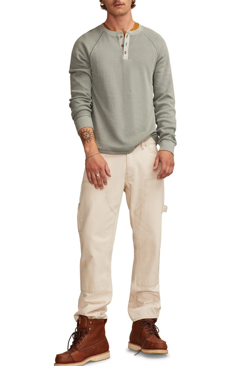 Lucky Brand Birdseye Thermal Henley Top, Alternate, color, Gunmetal