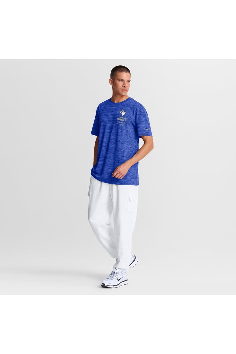 Men's Nike Royal Los Angeles Rams Sideline Double Covered Dri-FIT Velocity T-Shirt, Alternate, color, Royal