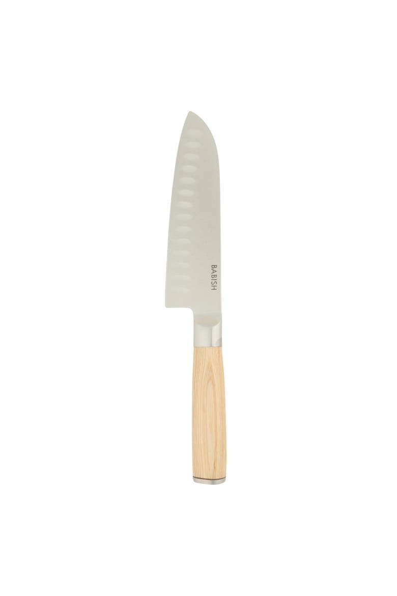 High Carbon German Steel Santoku Knife with Pakka Wood Handle, Main, color, Natural