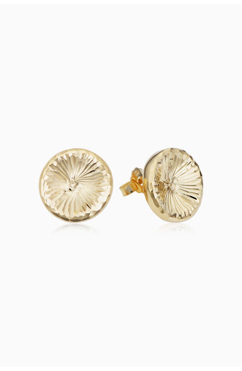 Oradina 14K Yellow Gold Sunburst Round Studs, Alternate, color, Yellow Gold