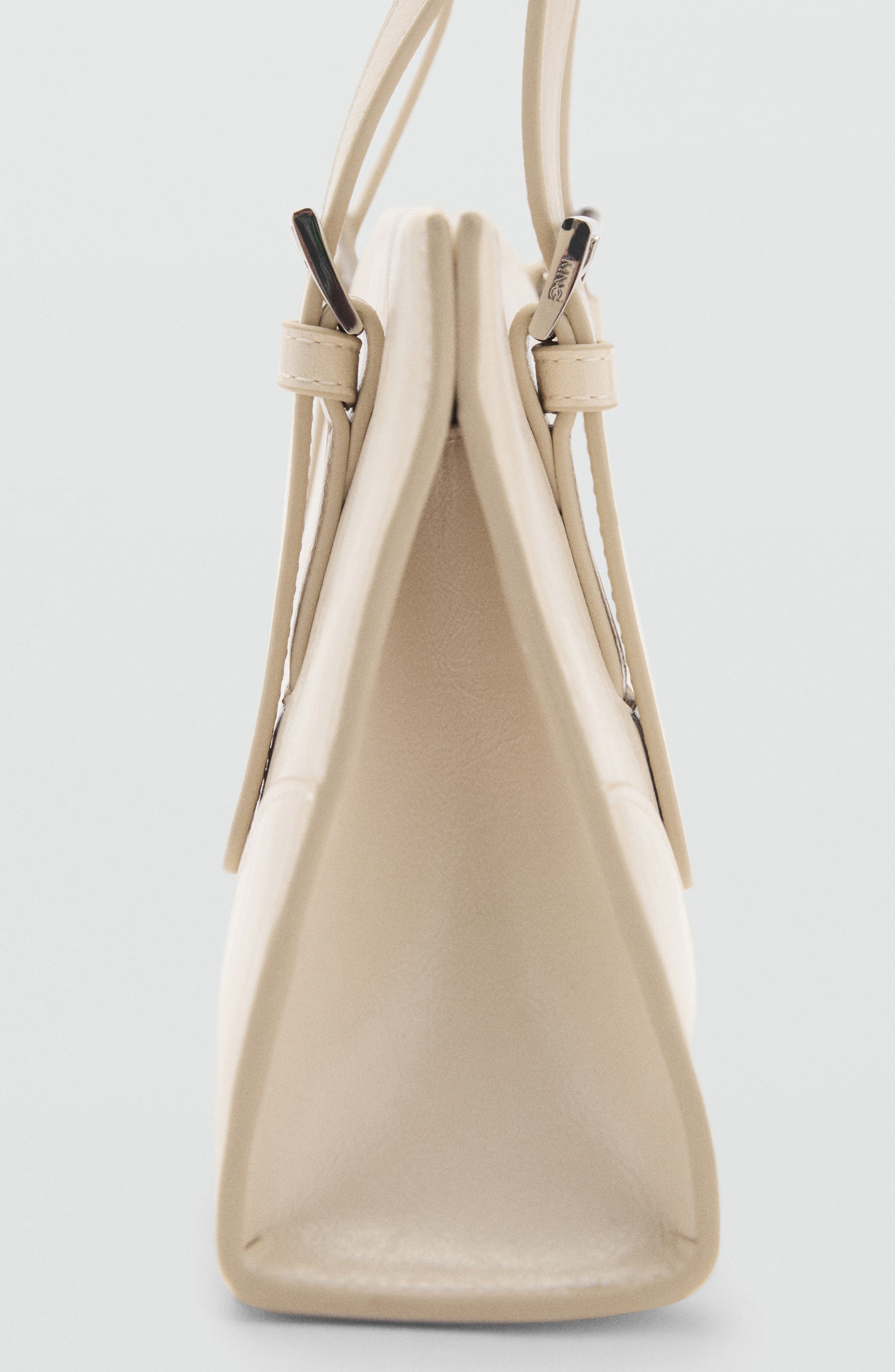 MANGO Faux Leather Shoulder Bag, Alternate, color, Off White