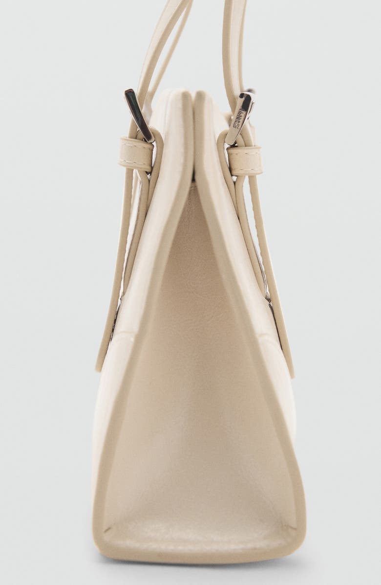 MANGO Faux Leather Shoulder Bag, Alternate, color, Off White