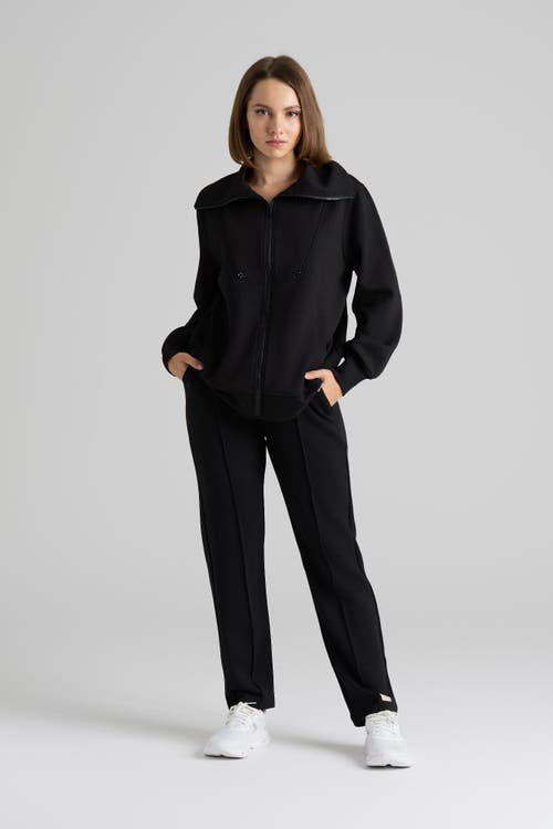 Le Fafo Raven Zip Up Jacket In Black