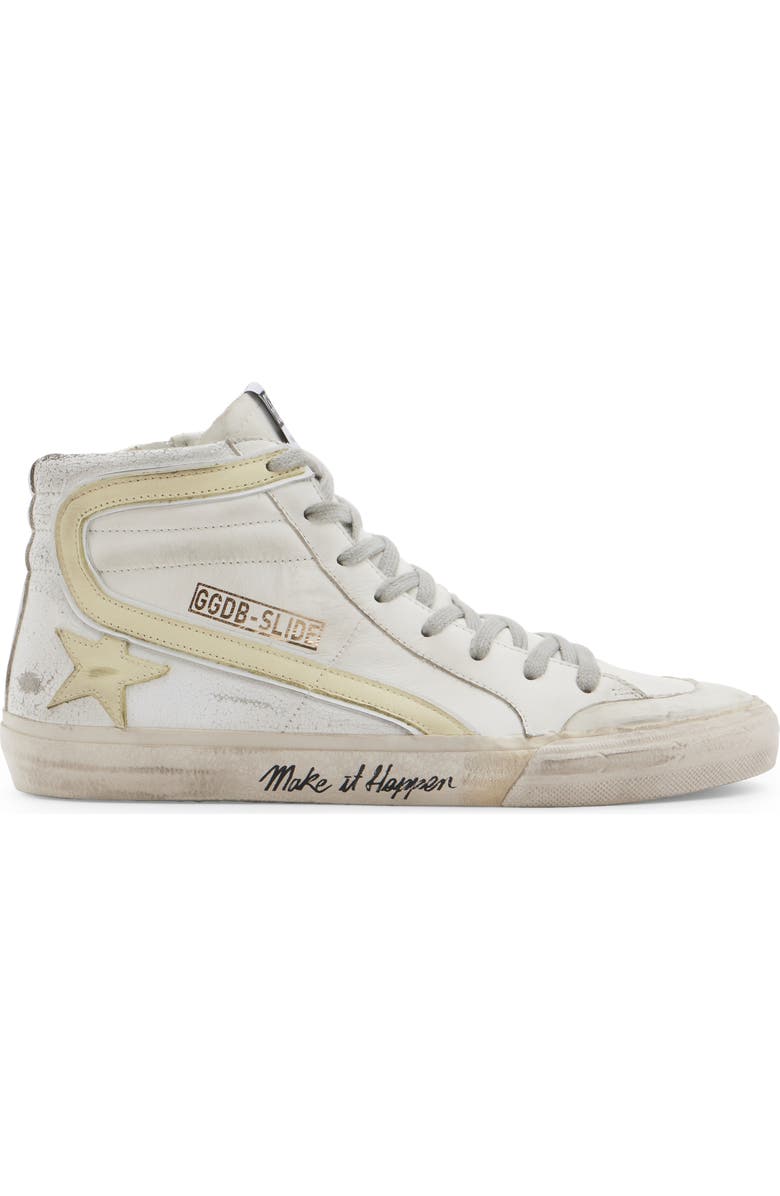 Golden Goose Slide High Top Sneaker, Alternate, color, White/ Yellow