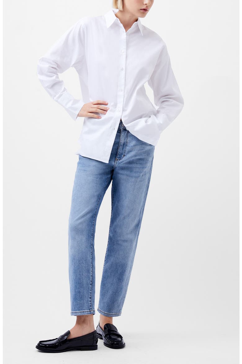 Alexis Cotton Poplin Button-Up Shirt, Alternate, color, LINEN WHITE