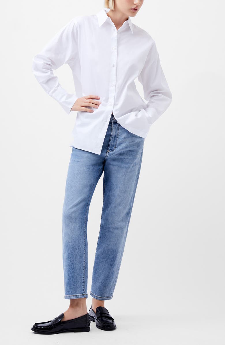 French Connection Alexis Cotton Poplin Button-Up Shirt, Alternate, color, Linen White