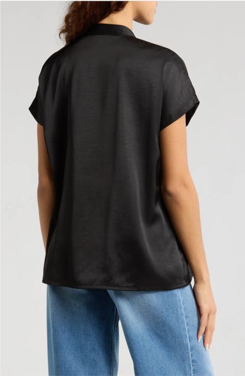 Marion Short Sleeve Satin Maternity Shell Top With Concealed Nursing Zip
