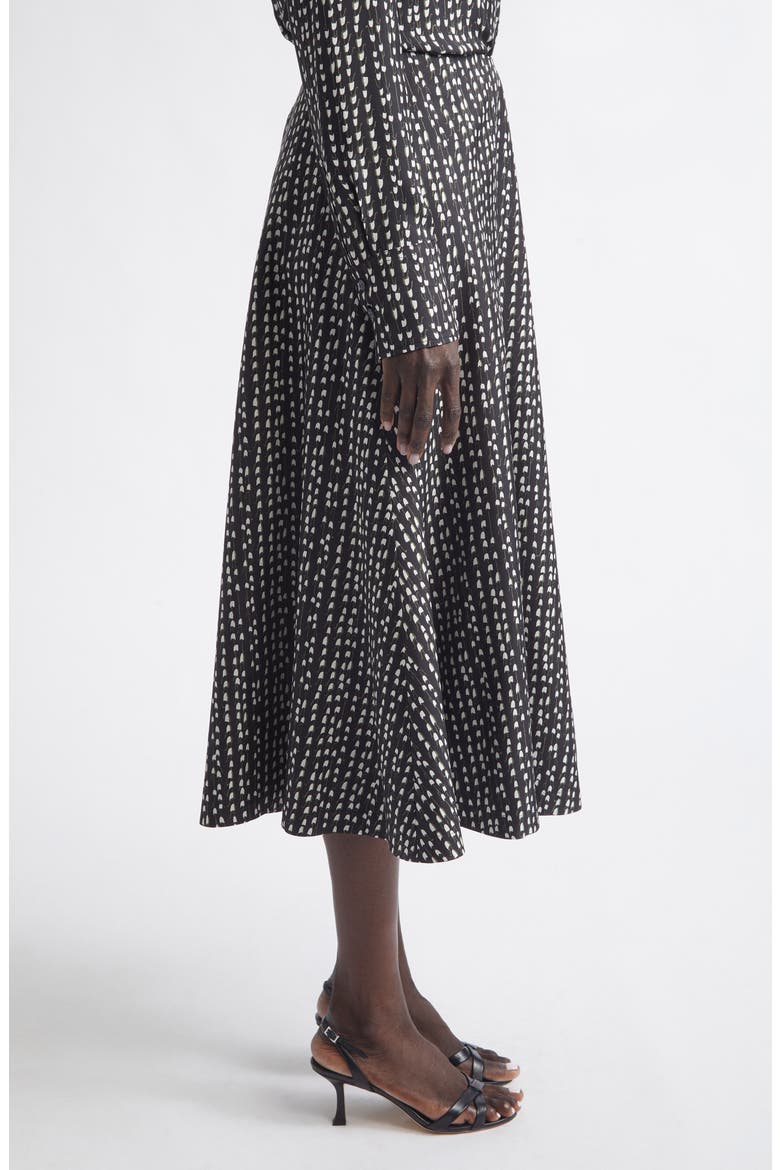 Varda Floral A-Line Silk Skirt, Alternate, color, BLACK BLUEBELL