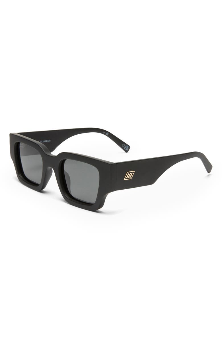 Le Specs Atlantis 50mm Polarized Rectangular Sunglasses, Alternate, color, Matte Black