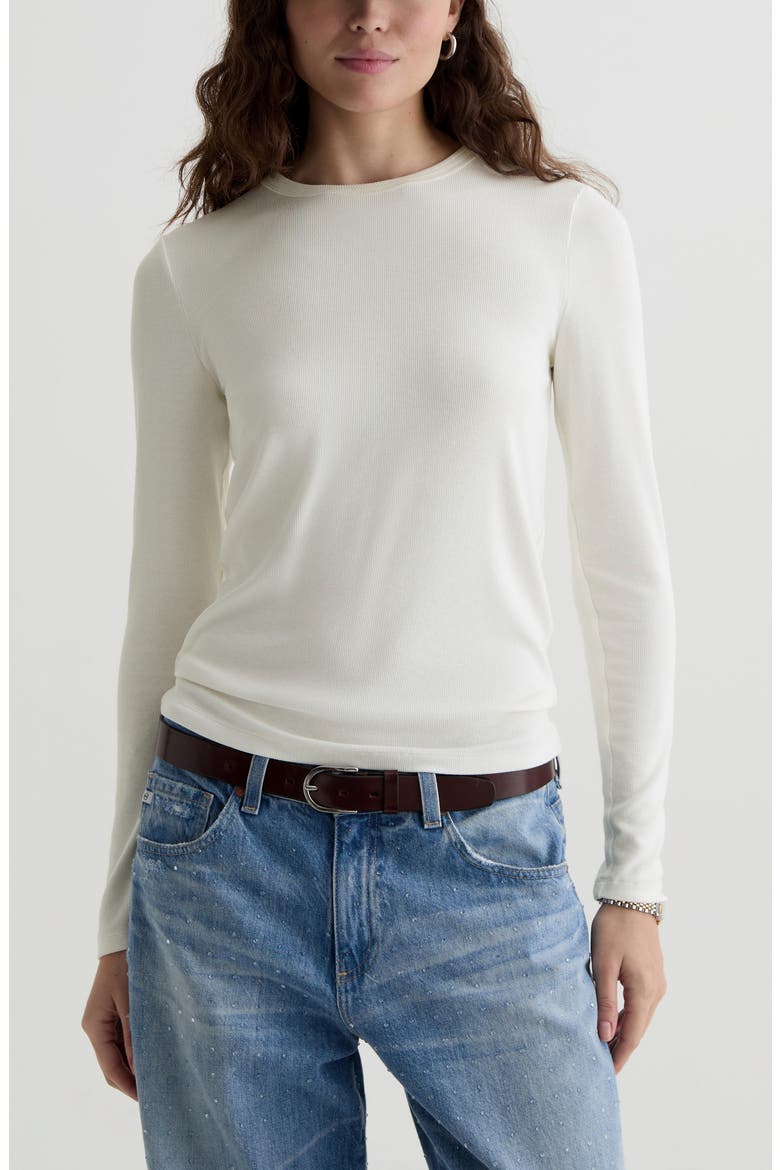 Julia Rib Long Sleeve Top, Main, color, POWDER
