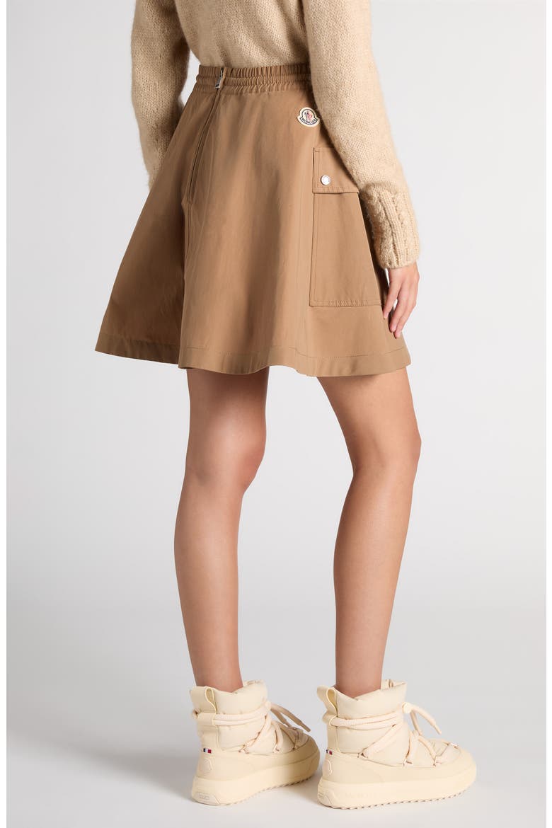 Cotton Blend A-Line Mini Skirt, Alternate, color, BROWN