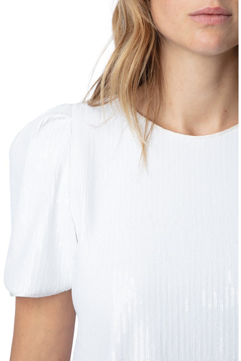 Tchao Sequin Short Sleeve Top, Alternate, color, JUDO