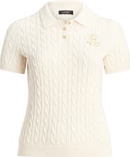 Lauren Ralph Lauren Embroidered Logo Cotton Polo Sweater