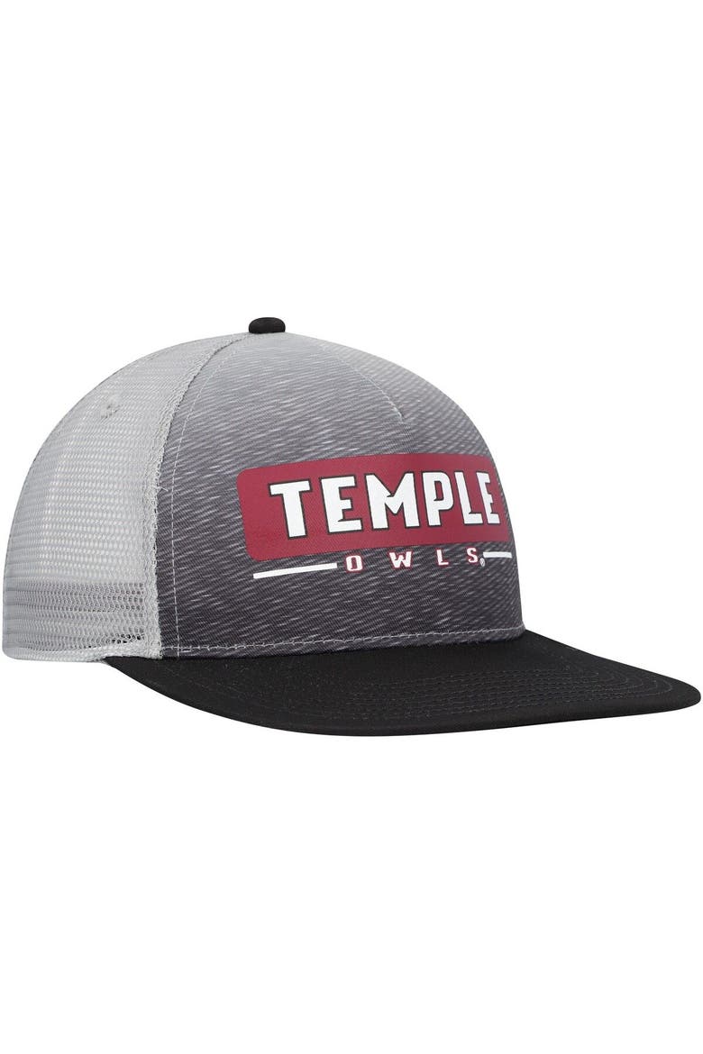 Men's Colosseum Gray Temple Owls Snapback Hat, Alternate, color, Gray