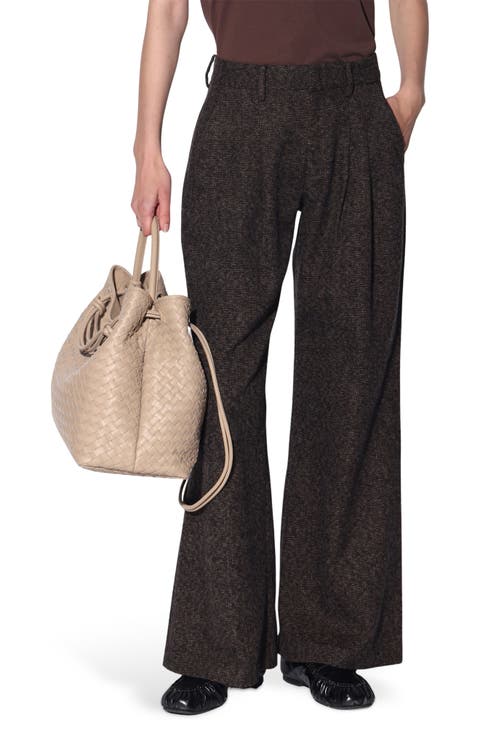 Samson Pleated Mid Rise Wide Leg Pants