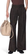 Walter Baker Samson Pleated Mid Rise Wide Leg Pants