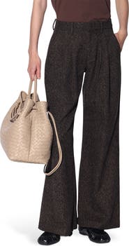 Walter Baker Samson Pleated Mid Rise Wide Leg Pants
