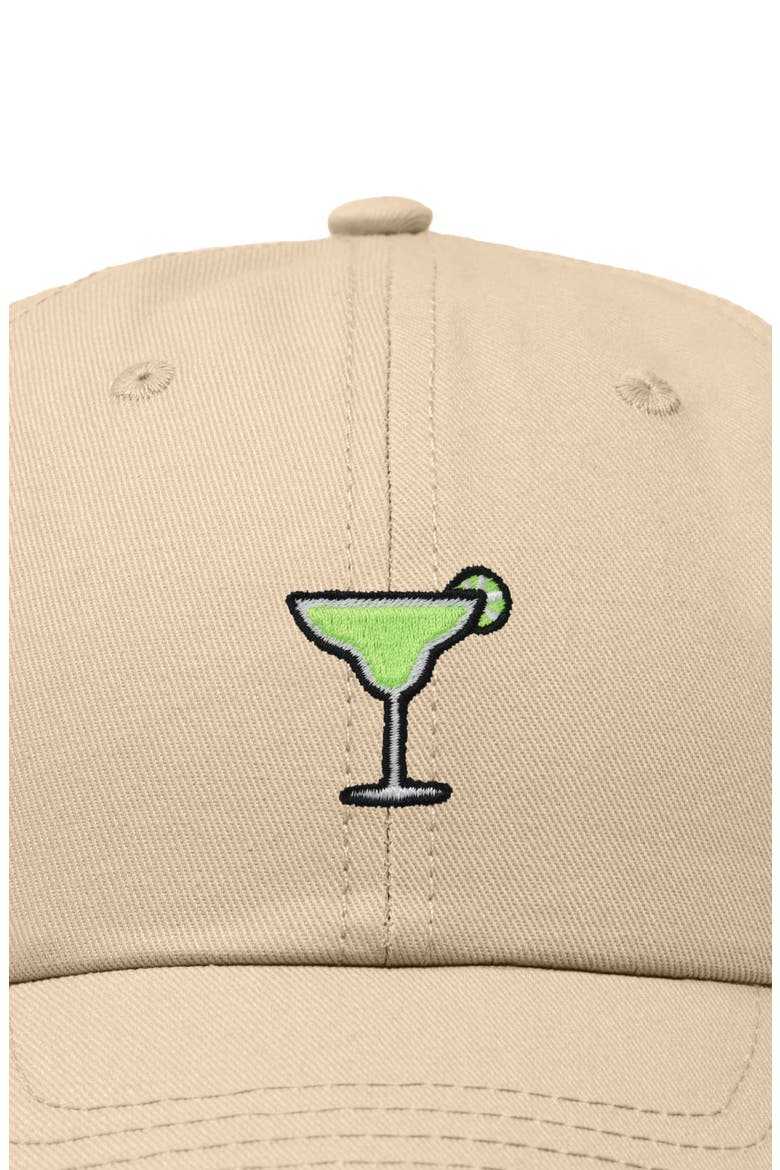 Margarita Embroidered Dad Hat, Alternate, color, Khaki