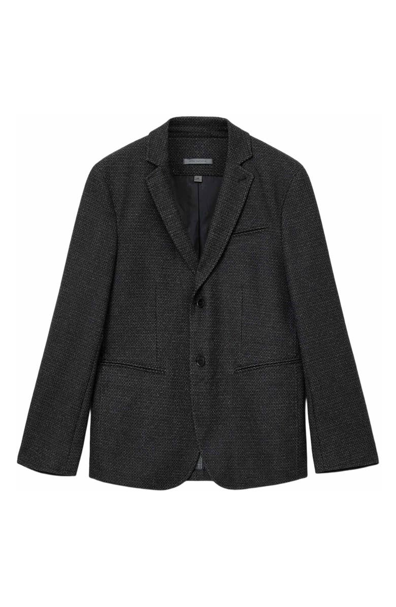 John Varvatos Alllen Charcoal Grey Textured Stretch Wool & Cotton Blend Suit Jacket, Alternate, color, Charcoal