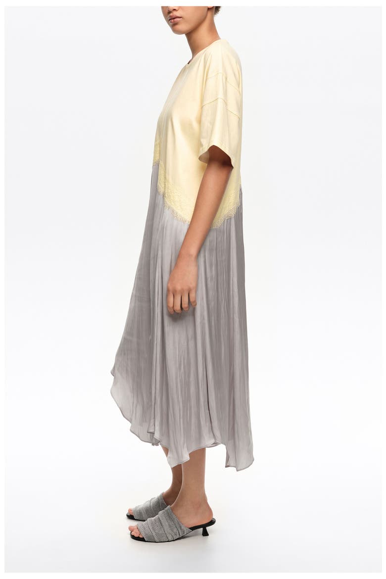 Two-Material Asymmetric Dress, Alternate, color, LIGHT GREY