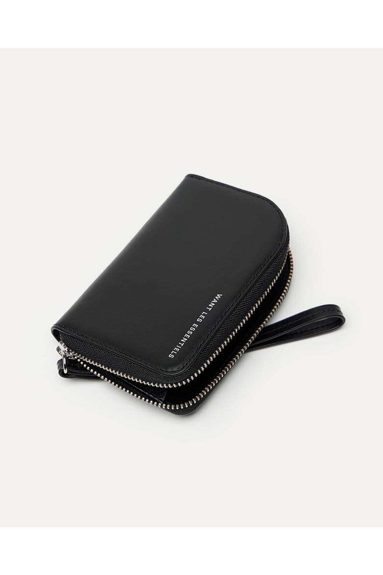 Arch Smooth Leather Zip Wallet, Alternate, color, Black
