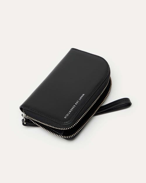 Want Les Essentiels De La Vie Want Les Essentiels Arch Smooth Leather Zip Wallet In Black