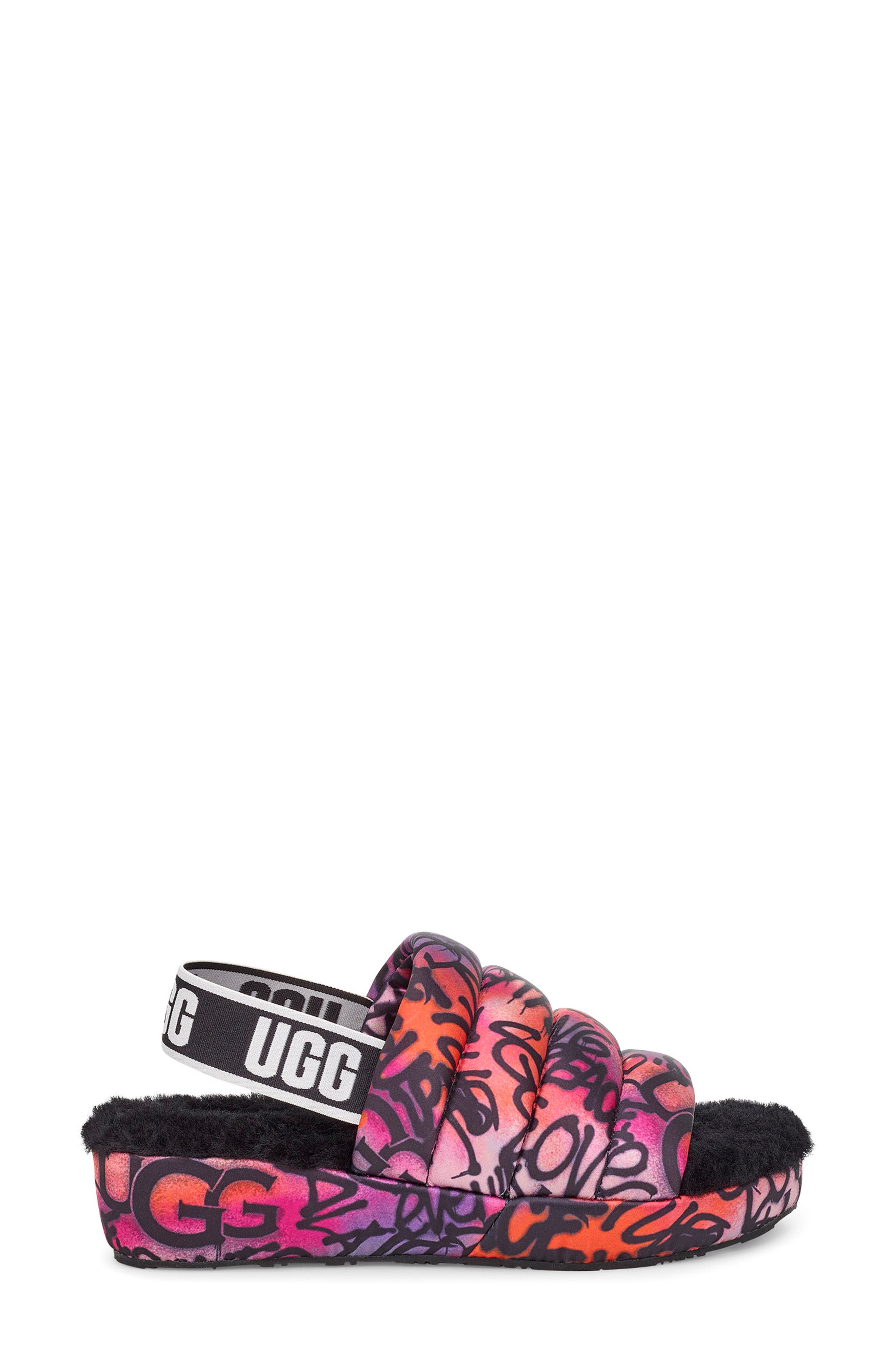 UGG<sup>®</sup> Puff Yeah Graffiti Pop Slide, Alternate, color, 