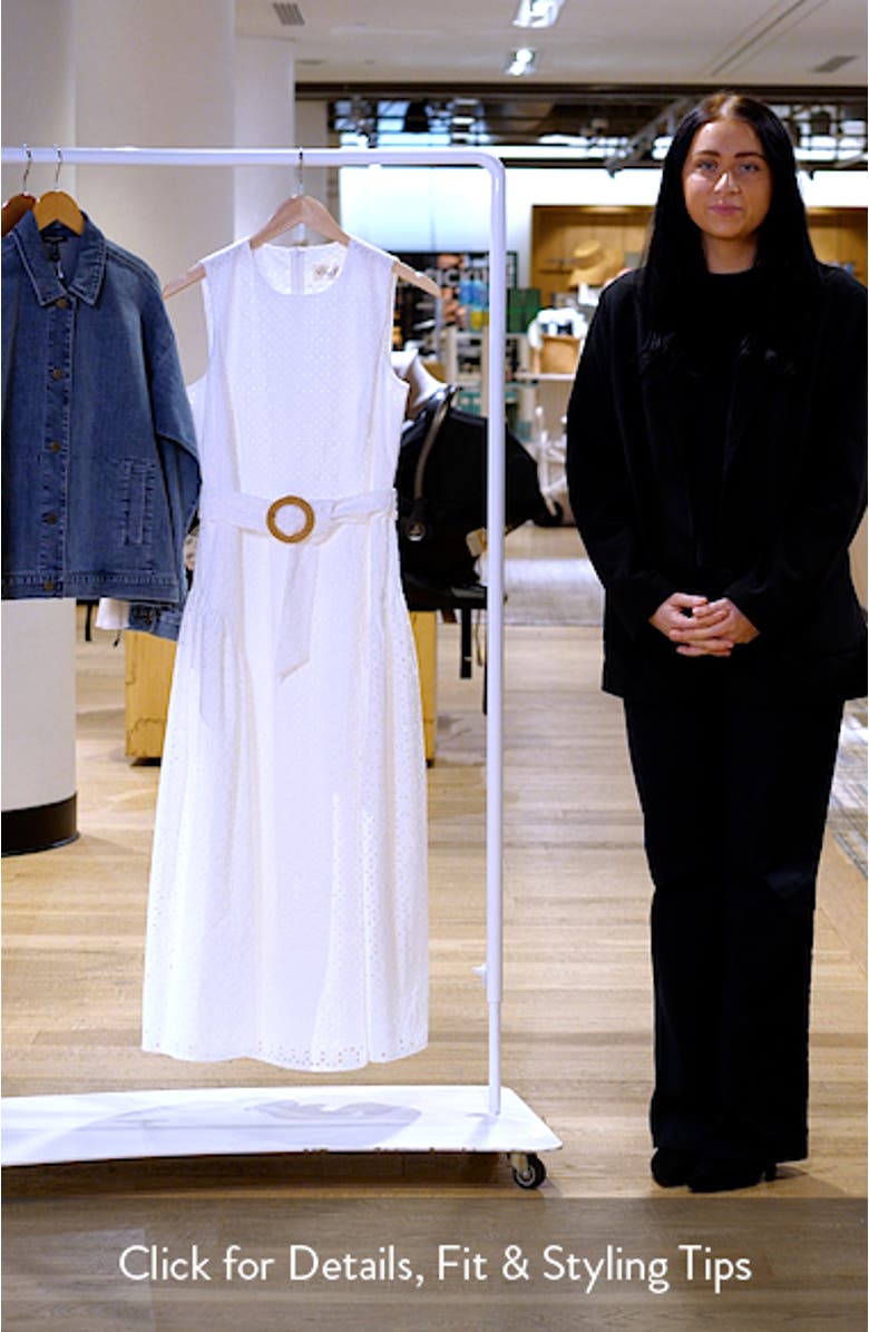 Eyelet Belted Sleeveless Maxi Dress, sales video thumbnail