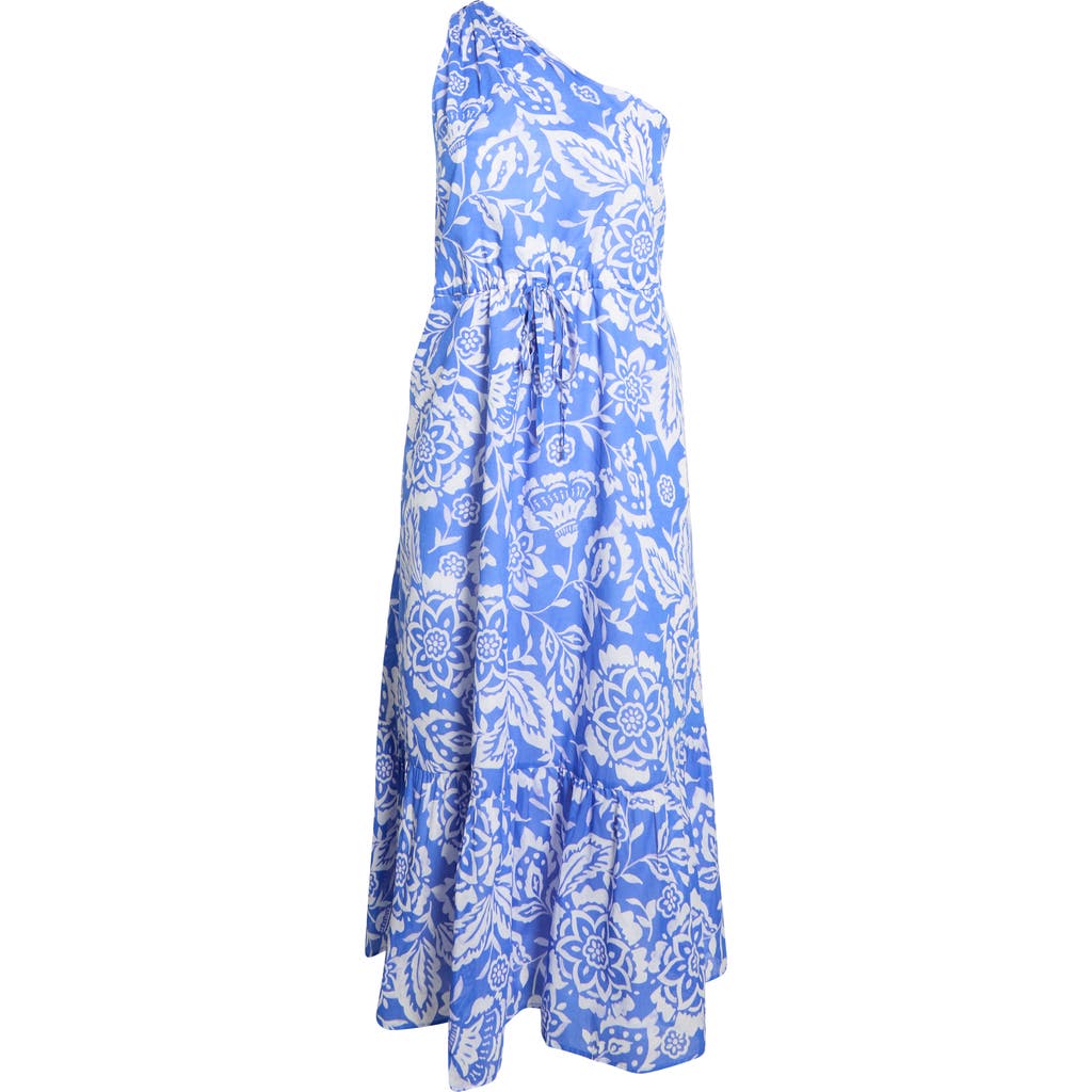Sugarlips Marny Elya Floral One-shoulder Cotton Maxi Dress In Multi