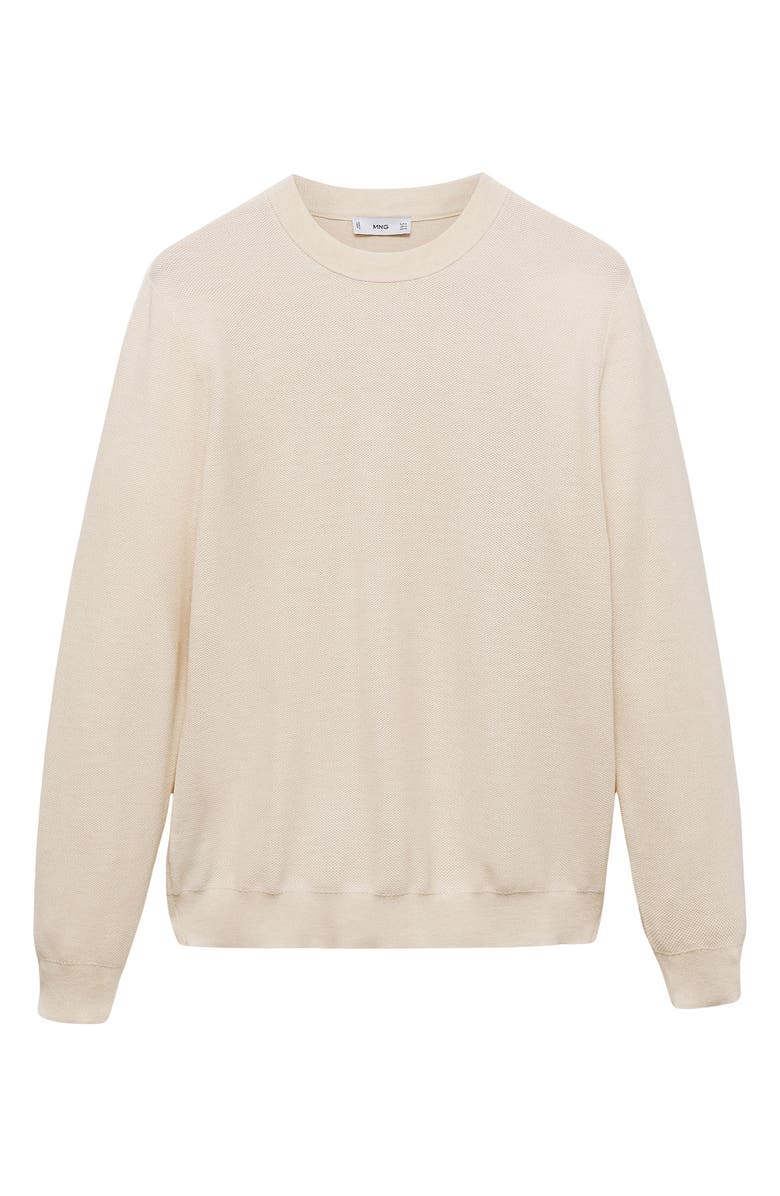 MANGO Microstructure Crewneck Sweater, Alternate, color,