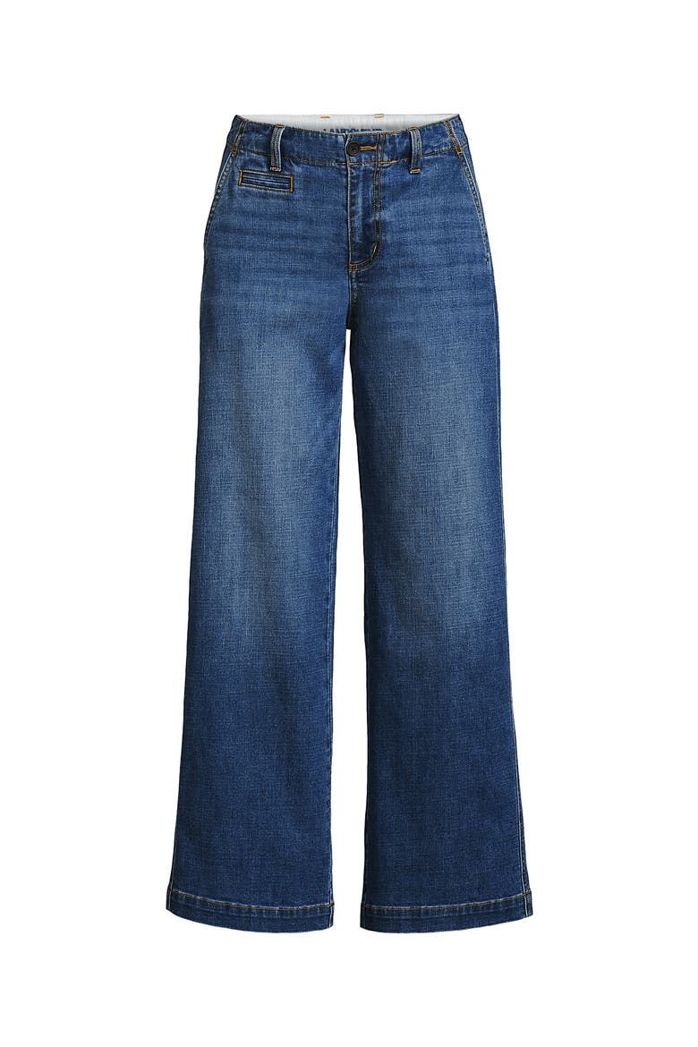 Mid Rise Denim Wide Leg Ankle Jeans, Alternate, color, Indigo Tide Blue