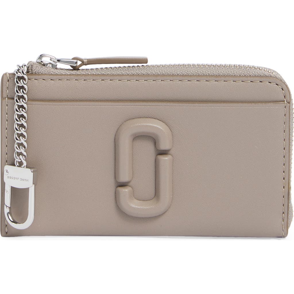 Marc Jacobs The Top Zip Multi Leather Card Holder In Cement