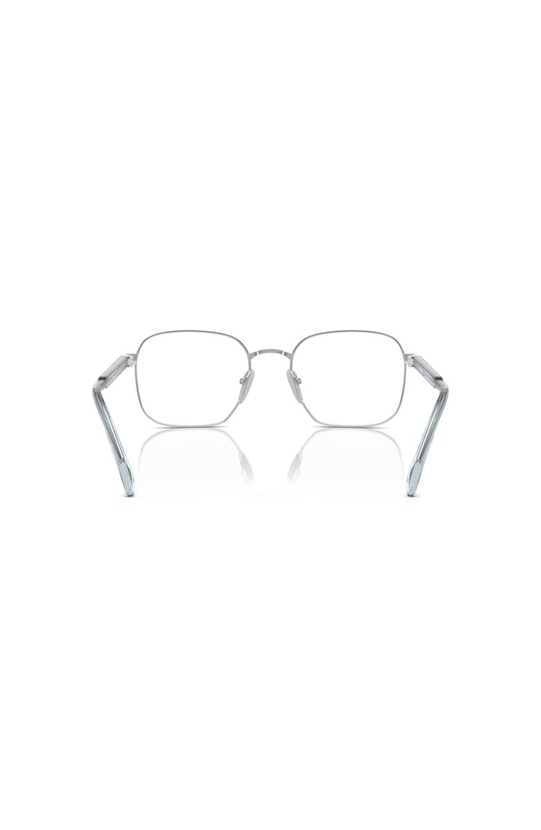 Prada 53mm Rectangle optical glasses, Alternate, color, Silver