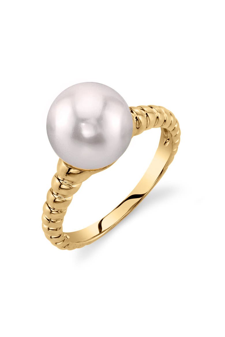 Japanese Akoya Pearl Terrie Ring, Main, color, Yellow Gold