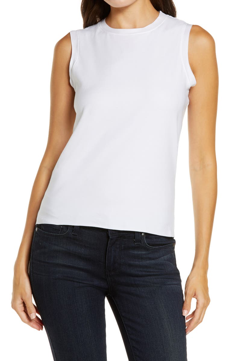 Commando Essential Muscle Tee, Main, color, White