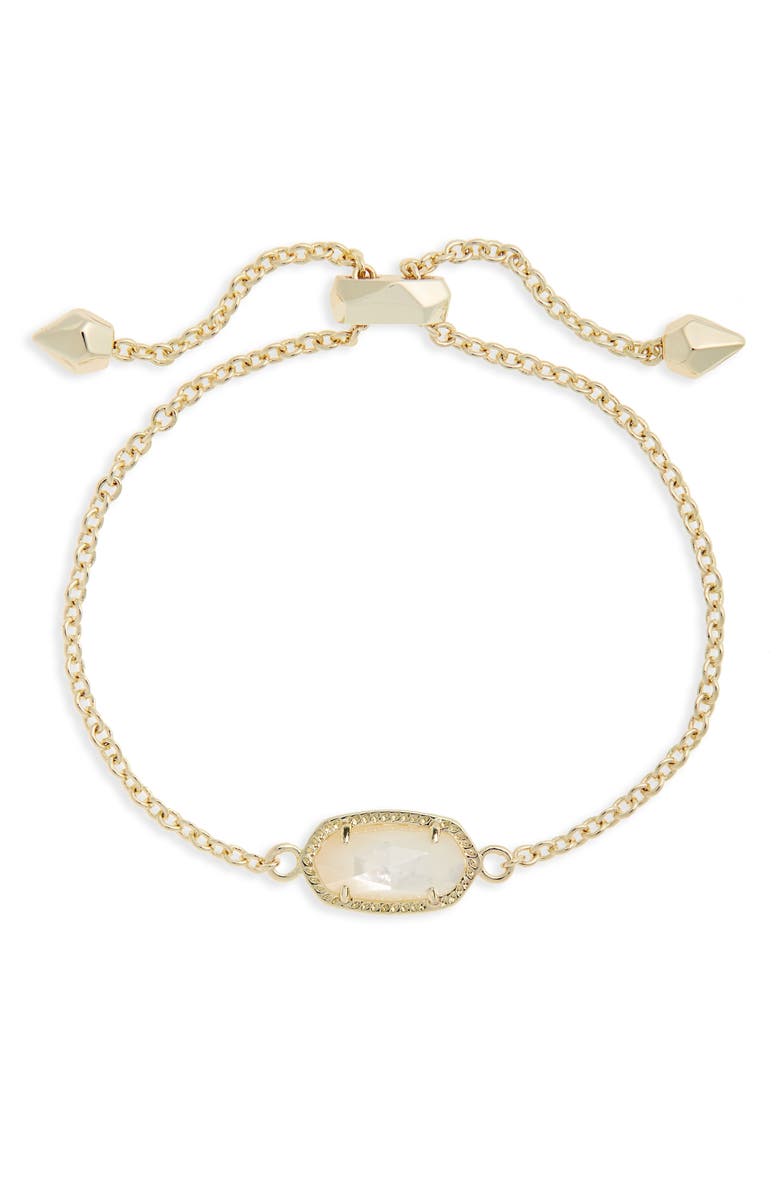 Kendra Scott Elaina Birthstone Bracelet, Main, color, Gold Ivory Mop