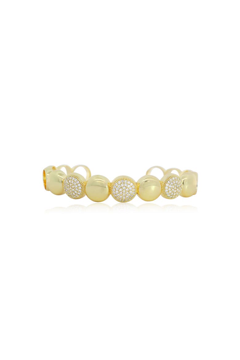 CZ Disco Cuff Bangle, Main, color, Gold Plated Sterling Silver