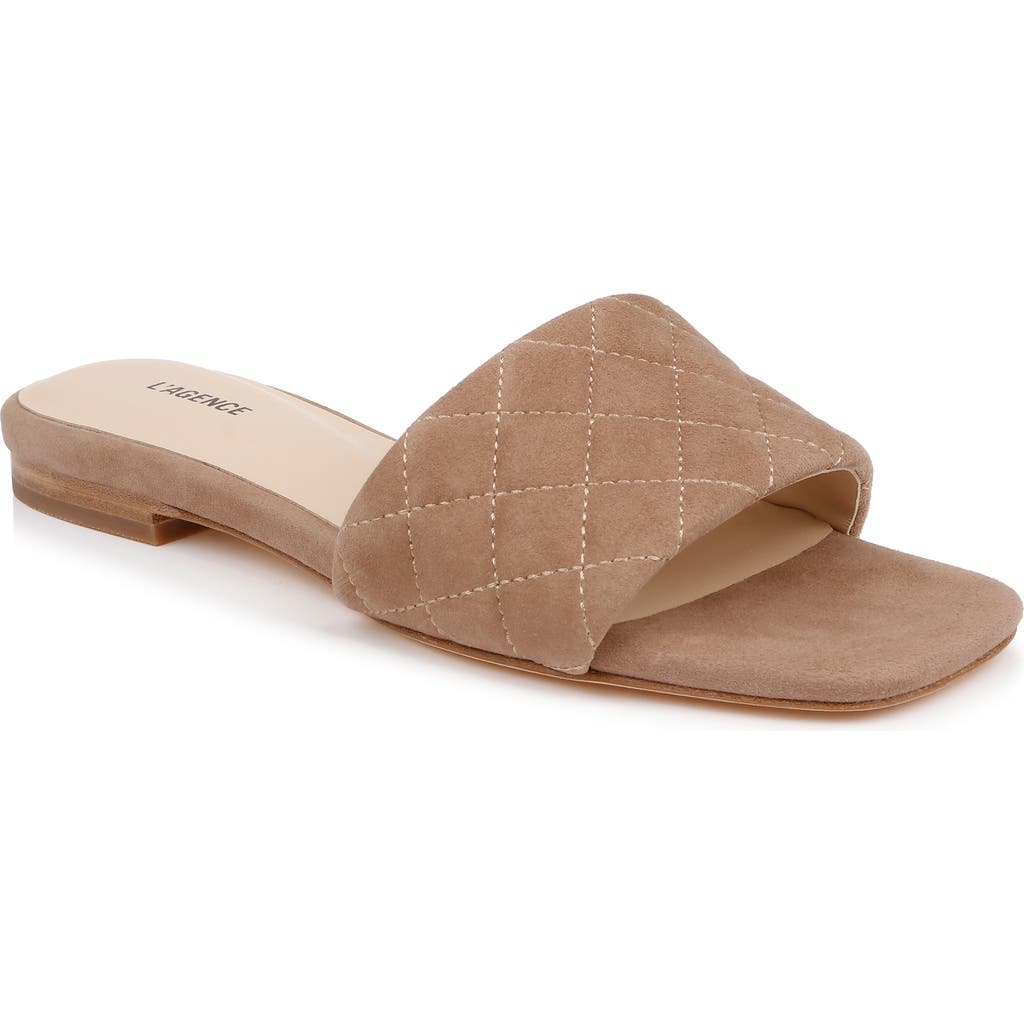 Shop L Agence L'agence Aloise Slide Sandal In Cappuccino Suede